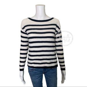 Ann Taylor LOFT Navy and White Striped Sweater